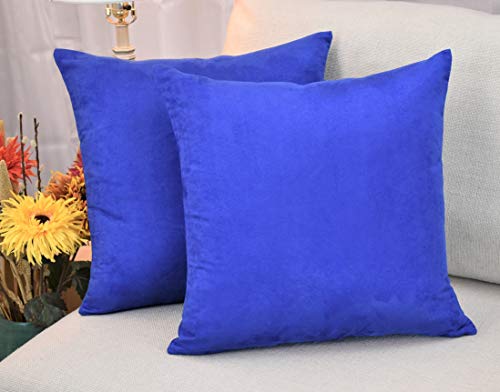 MoonRest - Faux Suede Decorative Pillow Shams Solid Colors (Set of 2)