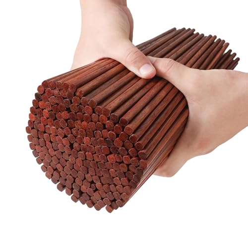 Sbirdbao 200 Pairs Bulk Wooden Chopsticks 9.5 Inches Brown, Reusable Disposable Dishwasher Safe, Chinese & Japanese Style Chop Sticks