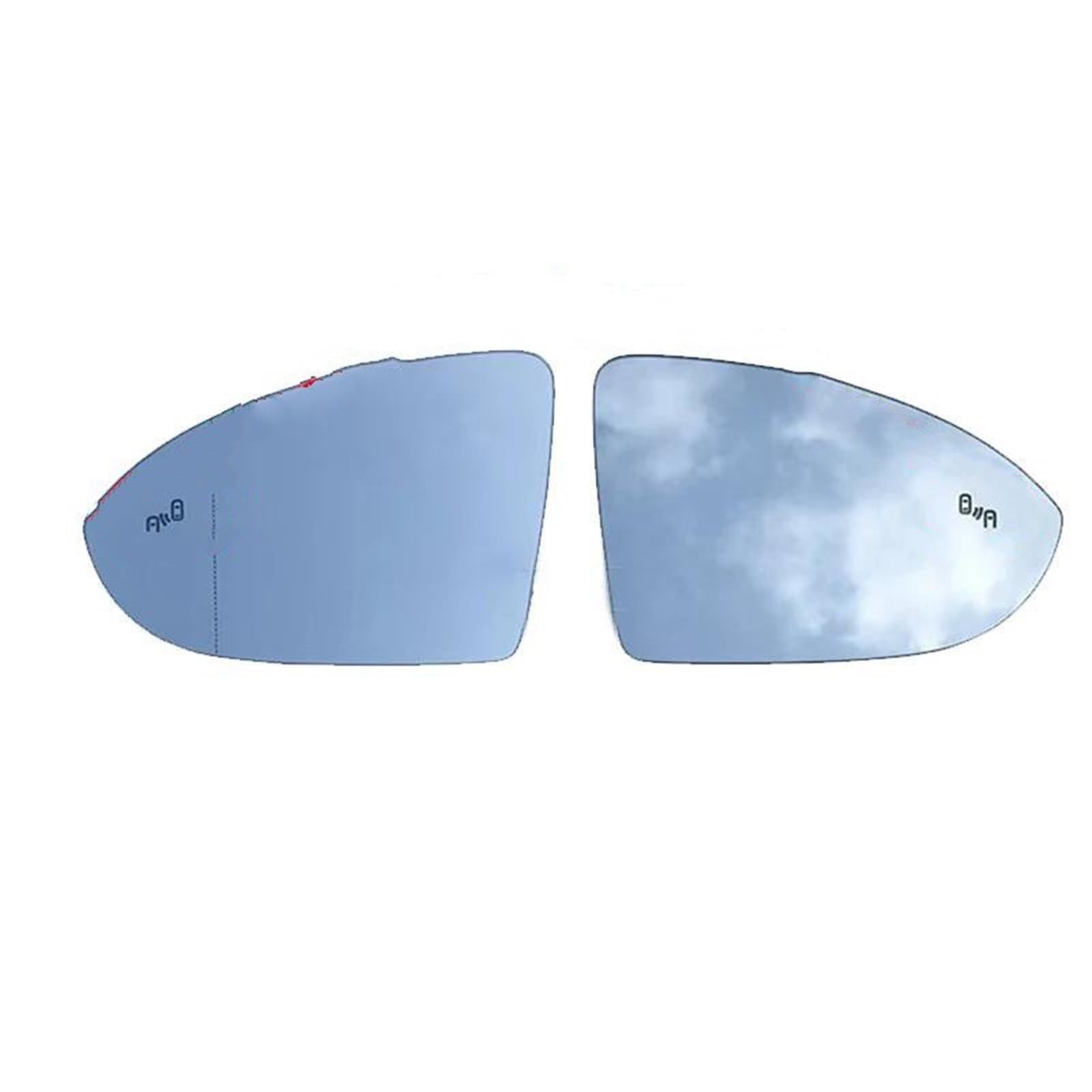 Verres à lentilles Rétroviseur Extérieur Chauffant Grand Angle Avertisseur D'angle Mort Pour VW Pour Golf 7,Pour Touran L, Pour Jetta Pour MK7 Remplacement