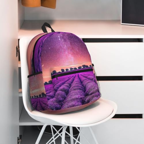 Sac à dos 15,7 pouces imprimé champs de lavande EdWal noir unique