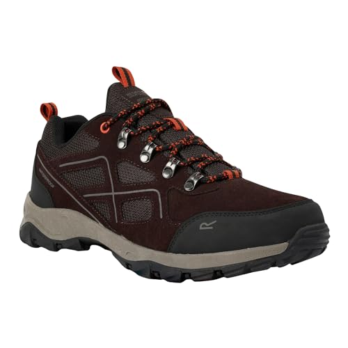 Regatta Mens Vendeavour Suede Low Trainers (6.5 UK) (Peat/Blaze Orange)