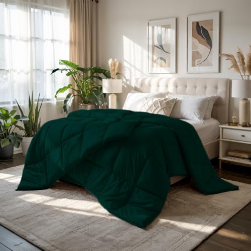 Image of Earthlycozy 300GSM Premium Comforter - Hypoallergenic, Breathable, Reversible, Lightweight, All-Season, AC Friendly and Machine Washable (Teal, Single)