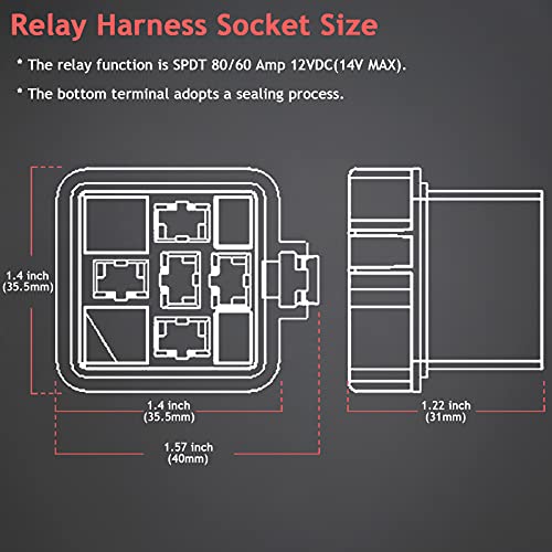 Hamolar 8 Pack 80/60 Amp Waterproof Car Relay And Harness - Heavy Duty 12 Awg Copper Wires, 12V Dc 5-Pin Spdt Bosch Style Automotive Relays Kit #TOP5