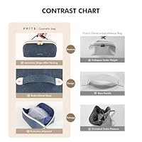 Prite Kosmetiktasche Reise Make Up Tasche mit Pinsel-Fächer, Blau, M – Ansicht 4