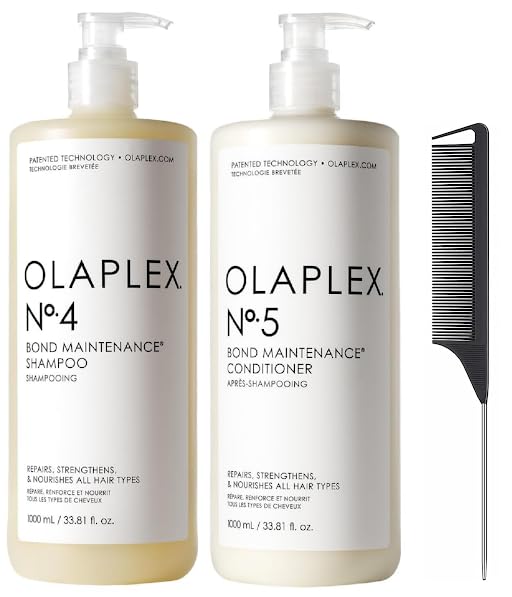 Bond Maintenance Shampoo And Conditioner (No. 4 5) Liter Set 33.8 OZ And Black steel Tail Comb