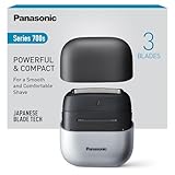 Panasonic ES-CM3BKS511 Series 700 3-Blade Compact Shaver, Wet & Dry Electric Shaver for Men, Beard Sensor, IPX7 Waterproof, USB-C Charging, AC USB Power Adaptor, Black