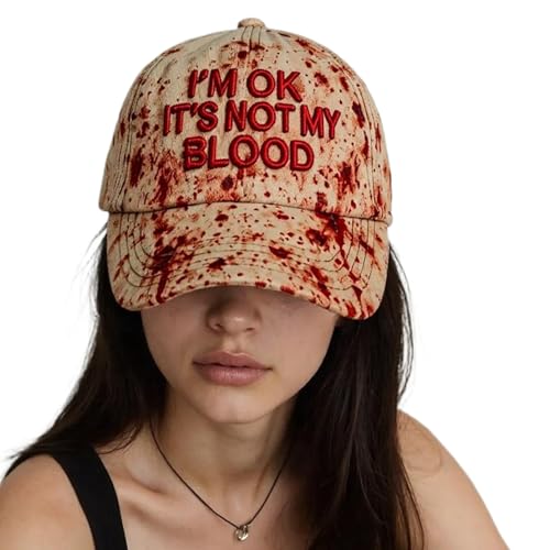 Gomice Gorro Halloween Terrorífico, Sombrero Béisbol Unisex Espeluznante, Accesorios Disfraz para Fiestas Nocturnas de Otoño Casa Encantada Cosplay
