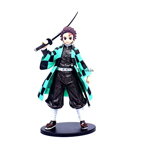 Image of Trunkin Polyvinyl Chloride Demon Slayer Tanjiro Kamado Kimetsu No Yaiba Action Figure,Figurine With Stand Model,A Figurine,Pvc,7 cm,16 Cm