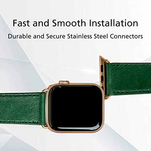 Alto Leather Band Compatible With Apple Watch Band 38Mm 41Mm 40Mm, Classic Handmade Premium Italian Aniline Full Grain Leather Replacement Strap For Women Men, Iwatch Bands For Apple Watch Series 8 Series 7 6 Se 5 4 3 2 1 (Cement Gray) #TOP5