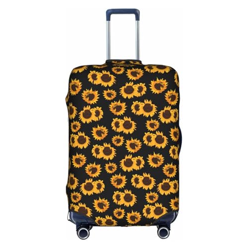 Golden Sunflowers print Luggage cover, suitcase protector, elasticated protective sleeve, fits 18-32 inch suitcases