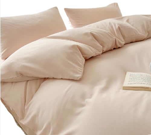 無地 布団カバーセット 4点セット 綿100% 優しい肌触り柔らかい 通気性 寝具カバーセット 200x230/220x240cm 洋式・和式兼用 掛け布団カバー シーツ 2枕カバー ベッド用 北欧風 ジッパー付き 高密度生地 軽量 春、夏、秋、冬に向けて