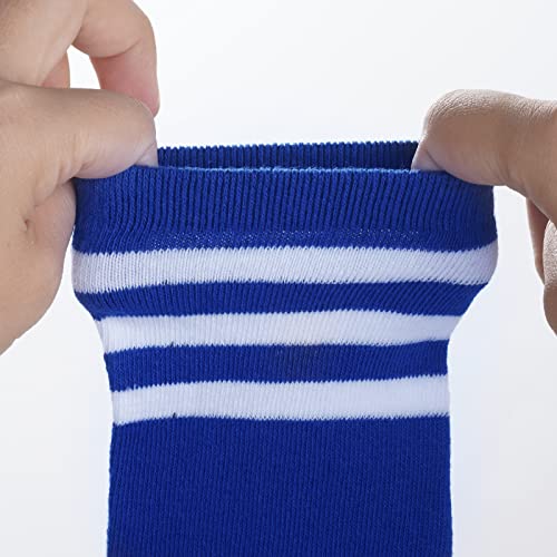 Dxhycc 3 Pairs Kids Soccer Socks Stripes Knee High Tube Socks School Cotton Uniform Sports Socks for Toddler Girls and Boys - Thumbnail 3