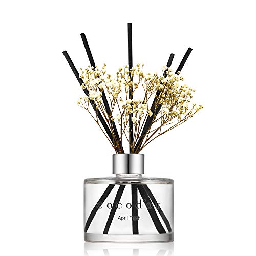 Cocod'or Preserved Real Flower Reed Diffuser, April Fresh Reed Diffuser, Reed Diffuser Set