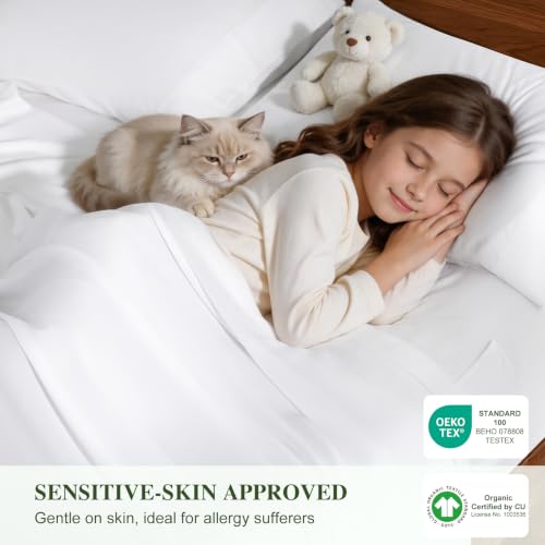 Image of 100% Organically Grown Bamboo Viscose King Sheet Set with Pockets on Side