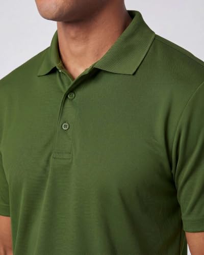 Image of 3 Pack:Mens Quick Dry Fit Polo Shirt Short Sleeve Golf Tennis Clothing Active Wear Athletic Performance Tech Sports Essentials Moisture Wicking Casual Dri-Fit T Shirts Set