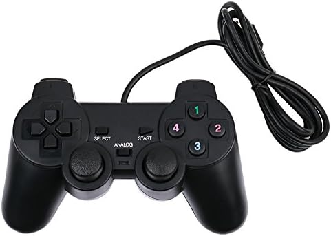 Wired Game Controller - USB Pc Computer Vibration Shock Gamepad Gaming Controller -Double Vibration Feedback Motors (Black)