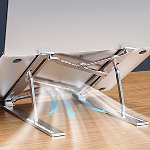 Soporte para computadora portátil contra dolor cervical de aluminio ajustable oficina 6