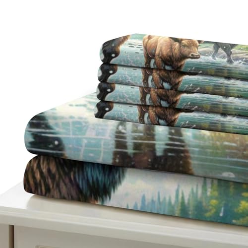 Parure de lit bison américain 140x200 fermeture éclair - 6