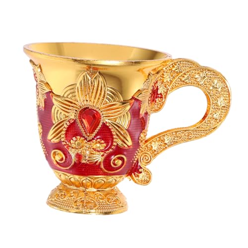 PRETYZOOM Copa De Whisky Vintage Metal Elegante Vaso para Licores y Sake para Bar Casa y Camping Diseño Retro con Detalles Relieve