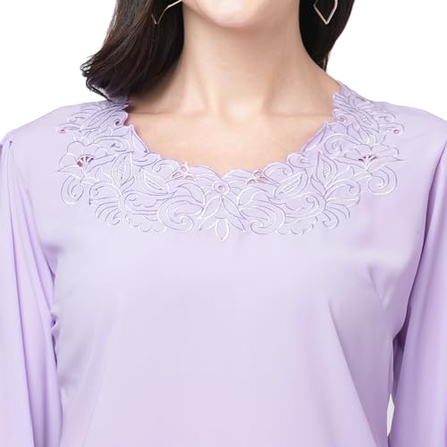 Image of GO-4 IT Women's Top with Cutwork Embroidery in Neck
