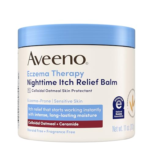 Aveeno Eczema Therapy Nighttime Itch Relief Balm, Colloidal Oatmeal Formula Instantly Soothes Itchy,...