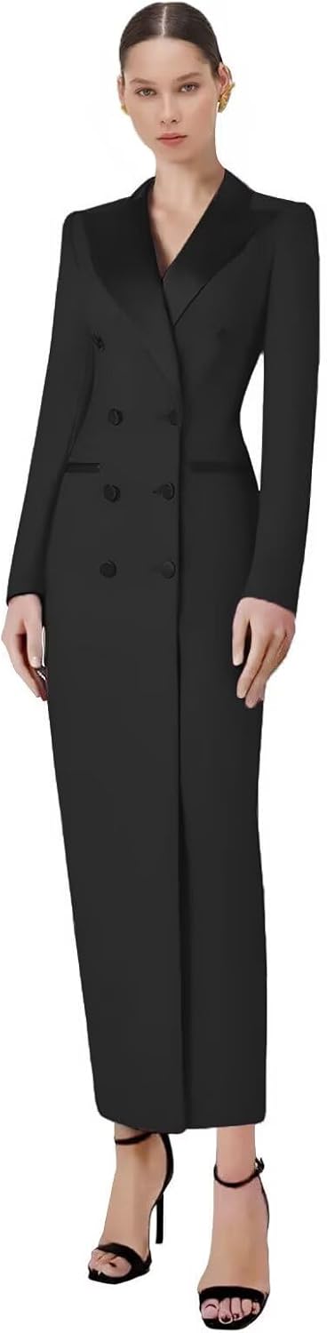 Women's Spring Fall Business Casual Blazers Long Sleeve Peak Lapel Trendy Work Office Blazer Jackets Outerwear MCM19
