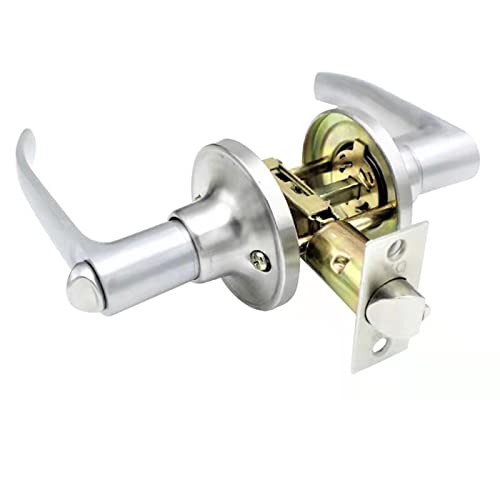2 Privacy Door Lever Lock With 3 Keys Commercial Duty Door Lever Lockset Entry Locking Door Handle Set For Bedroom Bathroom Office Or Front Door 30 To 50Mm #TOP5