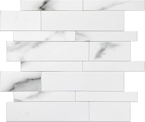 Avant Decor 8 azulejos Azulejos de metro mixtos de compuesto de piedra Azulejos de cocina para despegar y pegar Azulejos de pared adhesivos