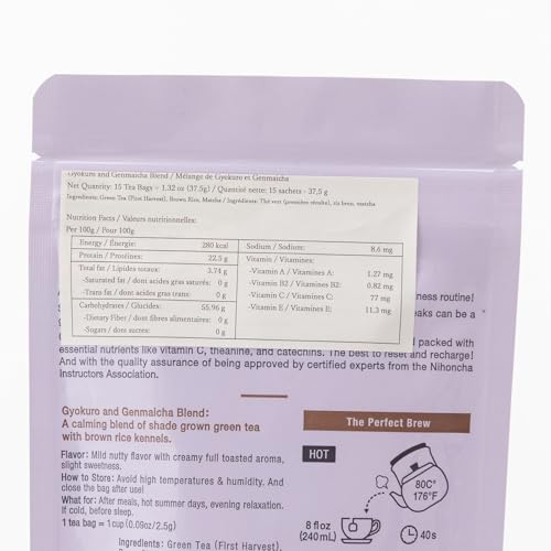 Té verde japonés Gyokuro y Genmaicha 15 saquitos miniatura 3