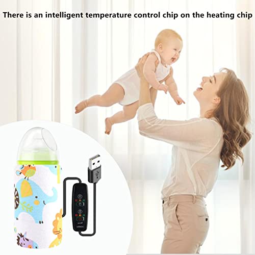 Aquecedor de garrafa de bebê, aquecedor de leite de carregamento USB, termostato alimentício capa qu