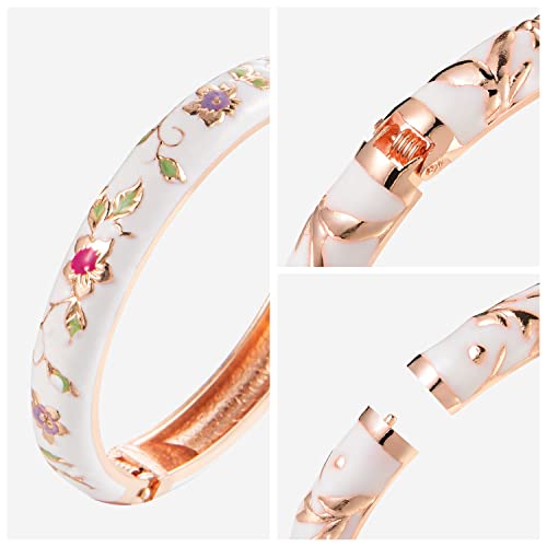 UJOY Vintage Bracelet Colorful Cloisonne Women Hinged Bangles Enameled Bracelets Jewelry Gifts 55A824