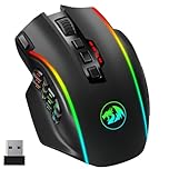 Redragon M901PKS Wireless Gaming Mouse,16000 DPI, RGB Backlit,16 Programmable Buttons,70Hrs Rechargeable MMO Mouse with 12 Side Buttons For PC Laptop MOBA FPS