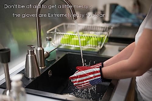 Image of KITCHEN PERFECTION Silicone Smoker Oven Gloves -Extreme Heat Resistant BBQ Gloves -Handle Hot Food Right on Your Smoker Grill Fryer Pit|Waterproof Oven Mitts Grill Gloves |Superior Value Set+3 Bonuses