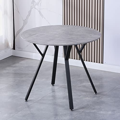 GOLDFAN Runder Esstisch Marmormuster Tisch Rund Küchentisch Esszimmertisch mit Metallbeine für Büros Wohnungen Restaurants,90x90x75cm (Marble) Cover