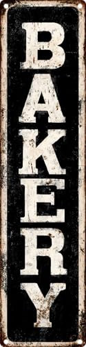 Fwboysv Vintage Tin Sign Retro Metal Bakery Signs For Home Decor Stylish Wall Art Plaques Gift For Home Bathroom Kitchen And Gothic Wall Decor In Every Room 4X16 In