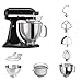 Produktbild KitchenAid Küchenmaschine Artisan 5KSM175PS Eiscreme Paket inklusive Speiseeismaschine für hausgemachte Dessert-Kreationen (Onyx Schwarz)