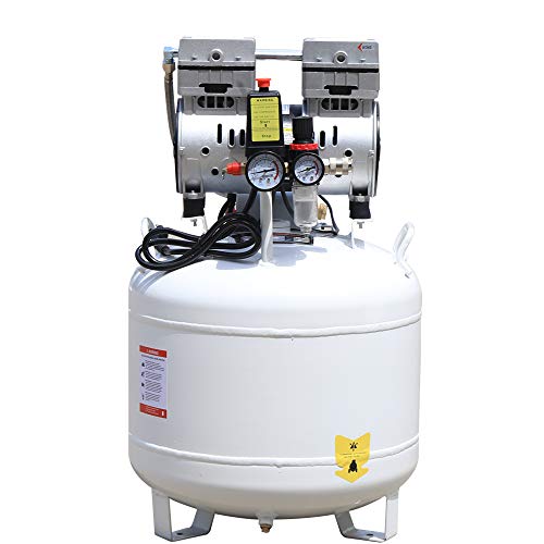 TITIDU 40 Liter Portable Dental Air Compressor Oil Free Silent Air Pump 110V White (US Stock)
