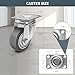 ZDNEY 3 Inch Caster Wheels, Rubber Wheels Silent Castor- Set of 4 Heavy Duty Caster Wheels with Brake 1200Lbs, Industrial Plate Casters Wheels for Cart Furniture Workbench (2 Swivel & 2 Rigid)