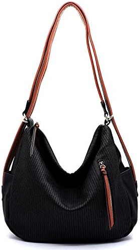 Janin Handbag 2-in-1 Convertible Shoulder Bag Backpack Perforated Slouching Style