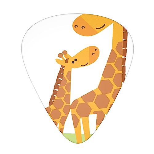 Lot de 12 médiators en forme de girafe pour guitare électrique et basse dans une boîte - Les Beatles, Paul McCartney, John Lennon, RIngo Starr, George Harrison Lot de 12 médiators en forme de girafe pour guitare électrique et basse dans une boîte