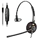 Produktbild PC Headset Handy mit Mikrofon Noise Cancelling & Lautstärkeregler, 3.5 Klinke PC Kopfhörer für Laptop, Computer, Smartphone, IPhone, Business Skype, Call Center, Home Office, Klare Chat, Ultra Komfort