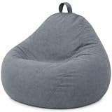Bananair   Pouf Poire Fabriqué en France   Rembourré en Mousse, Housse Lavable   Idéal pour Salon, Chambre ou Coin Cosy   Pouf Facile à Transporter, Parfait pour Enfant (80x70 cm, Gris Foncé)