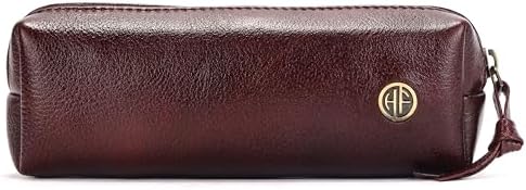 HAMMONDS FLYCATCHER Leather Utility Pouch - Multi-Use Genuine Leather Pencil Case, Cosmetic Bag, Stationery Case, Makeup Brush Holder for Women & Men - School & Office Organizer - Brown