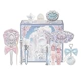 Flower Knows Shell’s Jewel 13-Piece Makeup Gift Box Set,Lip Gloss×2+Blush×1+ Eyeshadow Palette×1+Highlighter×3+Hand Mirror×1+Hair Clip×1+Mini Powder Puff×1+Blush Brush×1+Eyeshadow Brush×1+Gift Box×1