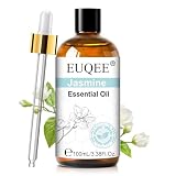 EUQEE ジャスミン エッセンシャルオイル アロマオイル 100ml 天然100% ジャスミン精油 加湿器 アロマディフューザー用