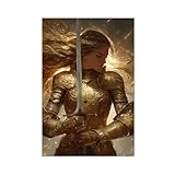 1 pi�ce Golden Warrior Gal Gadot Cadeau pour la famille_ Impression haute d�finition avec-Woman_in_golden_armor-poster_3