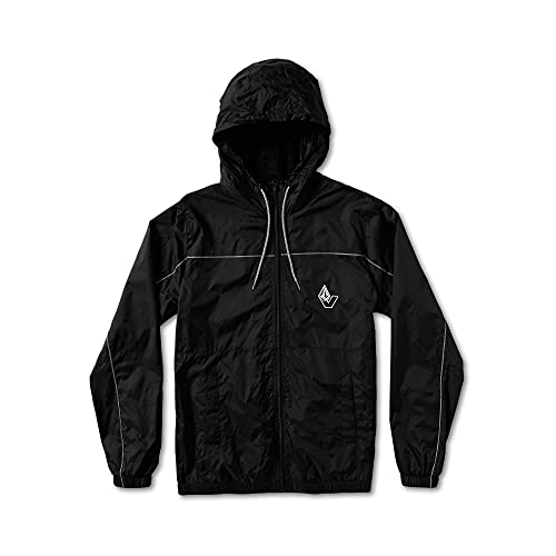 Volcom Men's Ermont Hooded Windbreaker Jacket, Black, Medium #TOP6