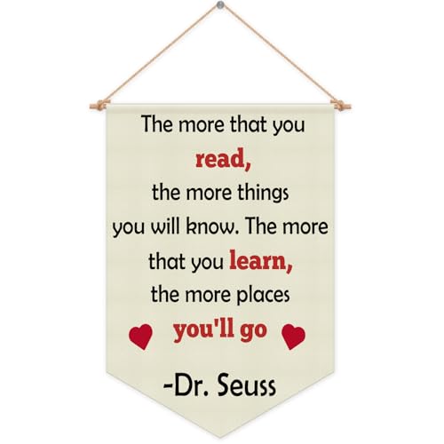 Read Room Decor Motivational Hanging Pennant Flag Inspirational Quotes Banner for Read Corner Decor Nursery Kids Room Office Decoration Gifts for Reading Lovers Girl Boy Christmas Birthday Gifts