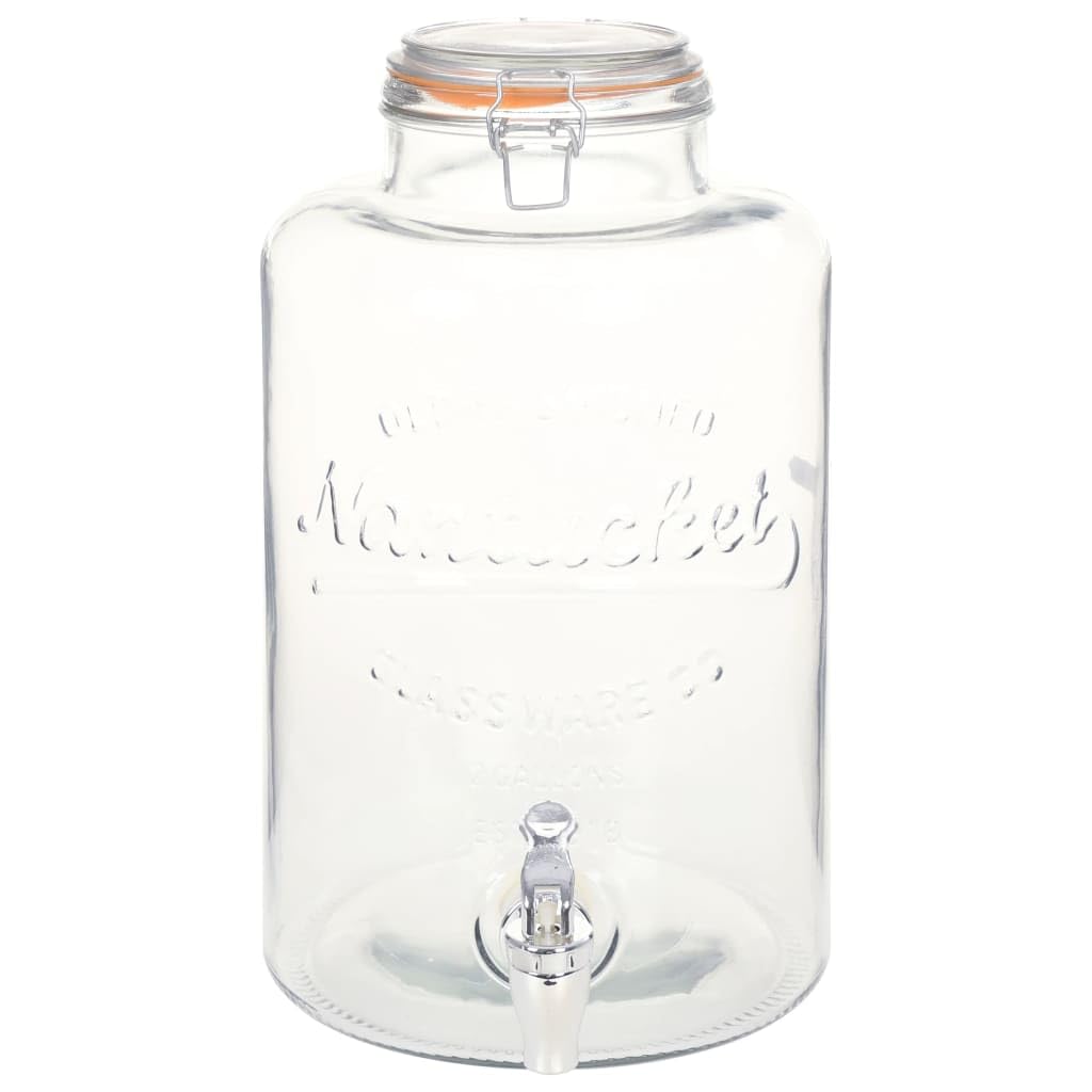 vidaXL Glas-Wasserspender XXL mit Zapfhahn, 8 Liter, Vintage-Design