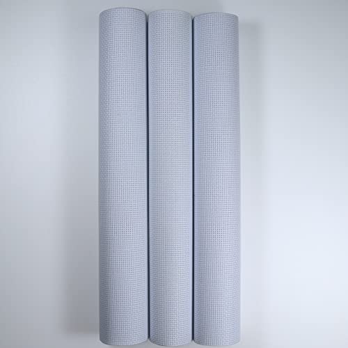 Image of KCS 3 pc of 15 inch x 18 inch Counted Cross Stitch Cotton Aida Cloth Needlework Fabric,11CT,White